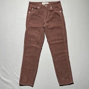 AMO Chelsea Crop‎ Corduroy Pants Womens 25 Brown Slim Fit Made in USA